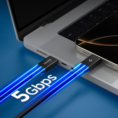 Daten- und Ladekabel USB-C - USB-C Spigen EB10015CC, 100W, 1.5m, Schwarz ACA10421