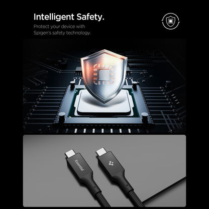 Daten- und Ladekabel USB-C - USB-C Spigen EB24015CC, 240W, 1,5m, Schwarz ACA10423