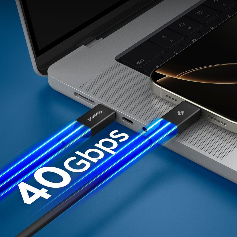 Daten- und Ladekabel USB-C - USB-C Spigen EB24015CC, 240W, 1,5m, Schwarz ACA10423