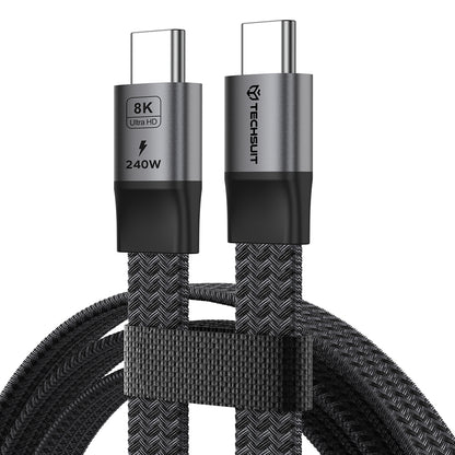 USB-C Daten- und Ladekabel - USB-C Techsuit ElysiumSync Pro CX1, 240W, 1m, Grau