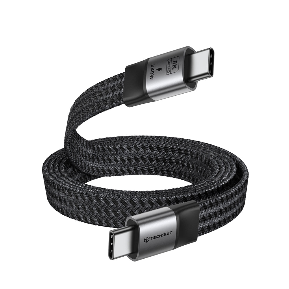 USB-C Daten- und Ladekabel - USB-C Techsuit ElysiumSync Pro CX1, 240W, 1m, Grau