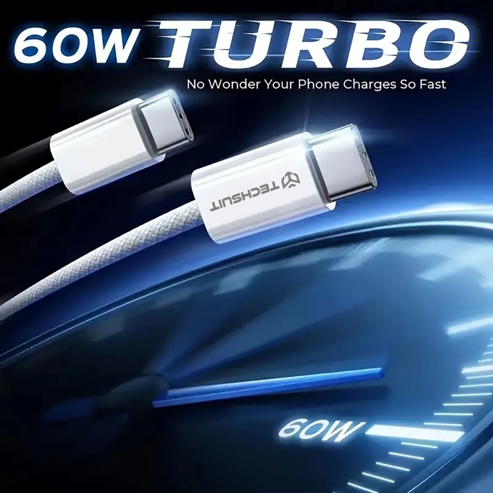 Daten- und Ladekabel USB-C - USB-C Techsuit PCB114D, 60W, 1m, Grün