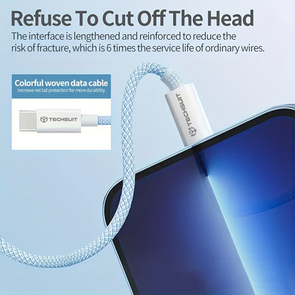 Daten- und Ladekabel USB-C - USB-C Techsuit PCB114D, 60W, 1m, Grün