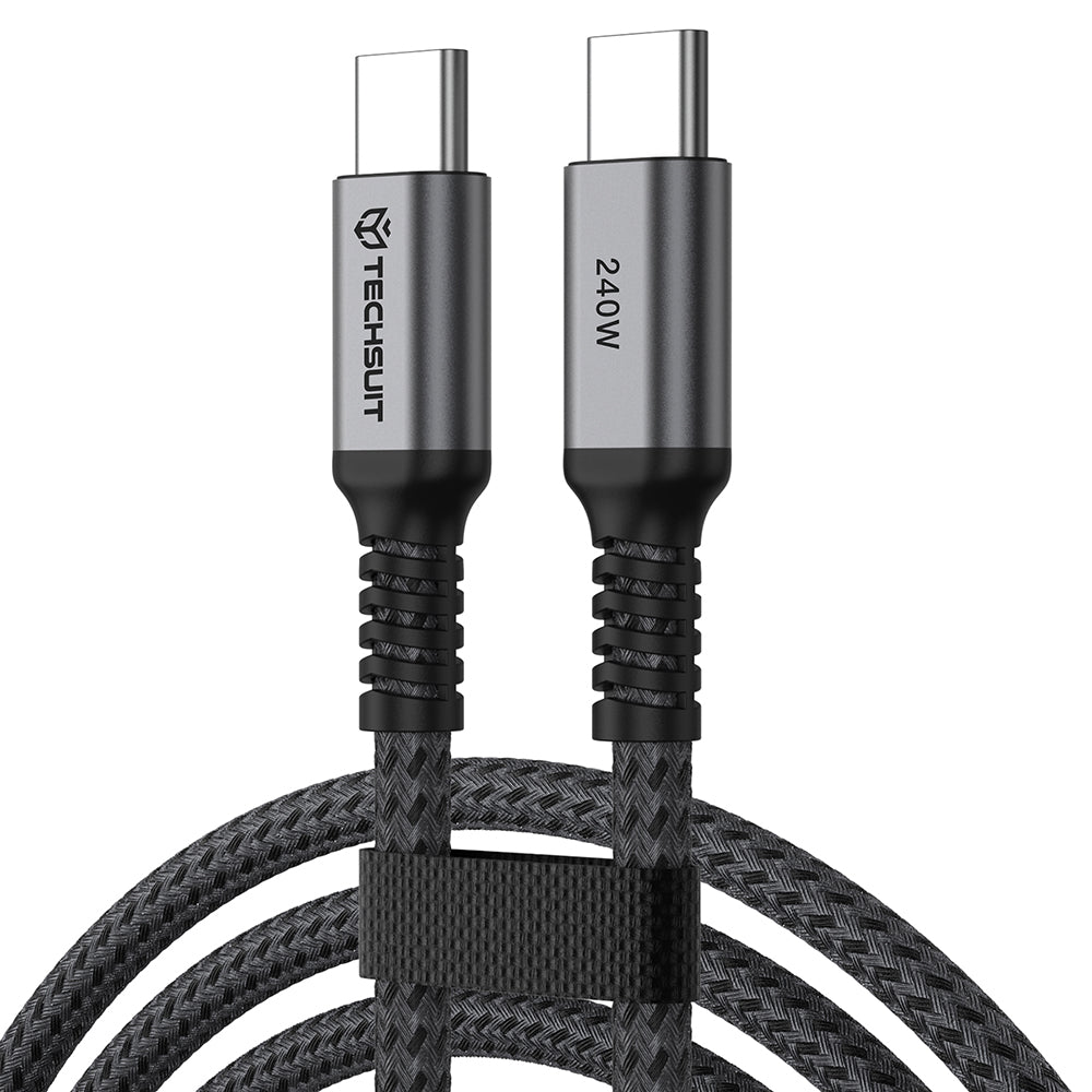 USB-C Daten- und Ladekabel - USB-C Techsuit TitanSync Pro CX2, 240W, 1m, Grau