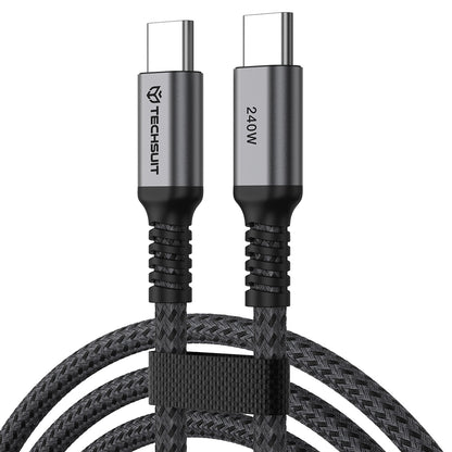 USB-C Daten- und Ladekabel - USB-C Techsuit TitanSync Pro CX2, 240W, 1m, Grau