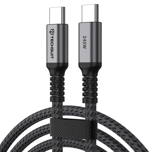 USB-C Daten- und Ladekabel - USB-C Techsuit TitanSync Pro CX2, 240W, 2m, Grau