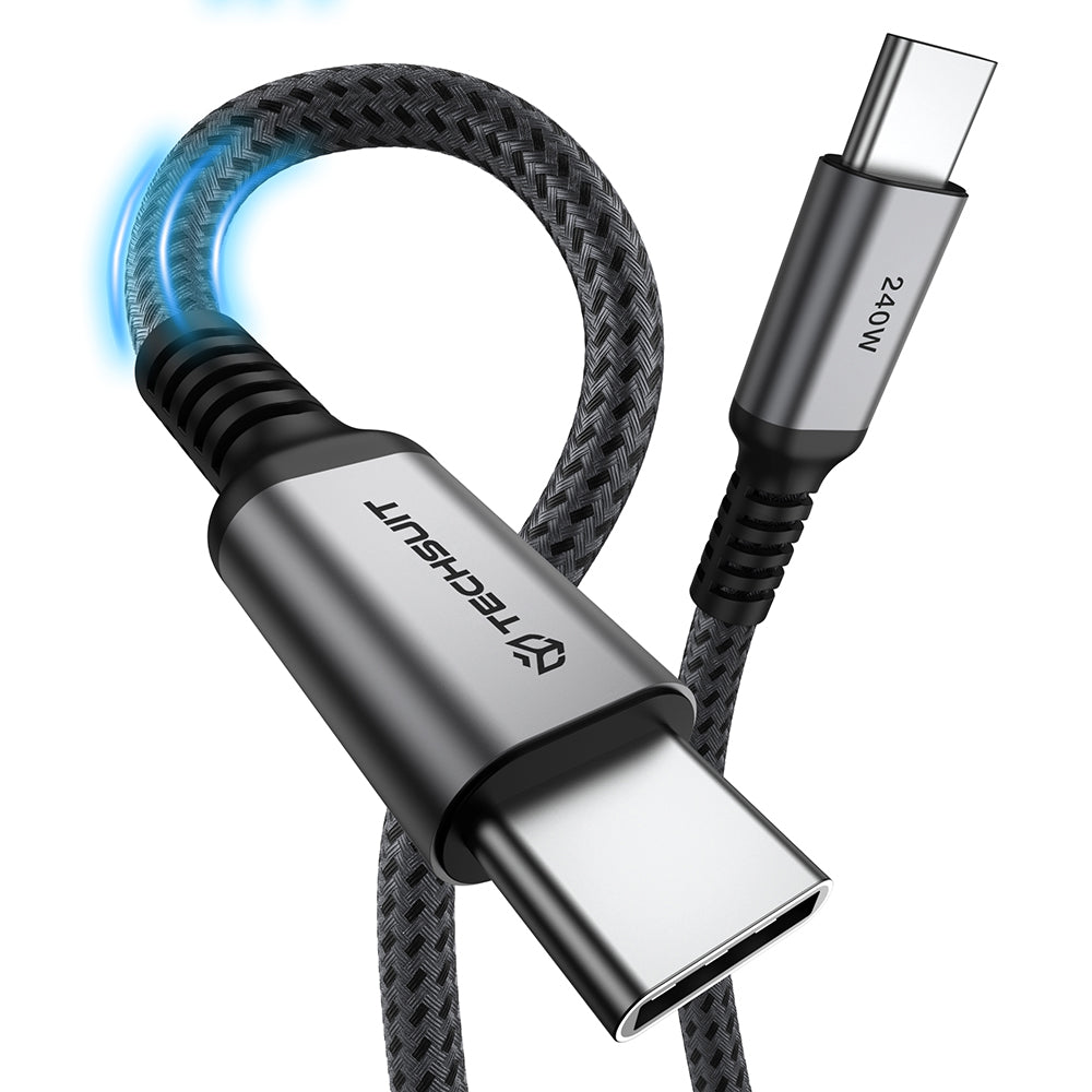 USB-C Daten- und Ladekabel - USB-C Techsuit TitanSync Pro CX2, 240W, 2m, Grau
