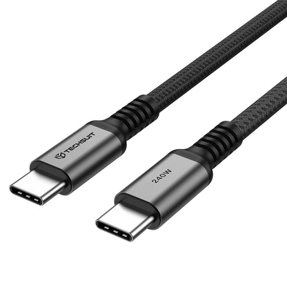 USB-C Daten- und Ladekabel - USB-C Techsuit TitanSync Pro CX2, 240W, 2m, Grau