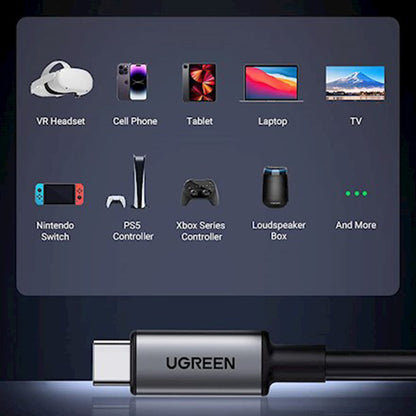 Daten- und Ladekabel USB-C - USB-C UGREEN US551 (90629) Angled, 60W, 5m, Schwarz