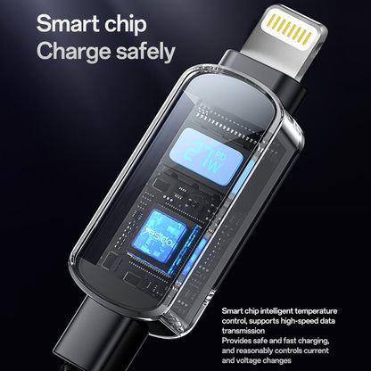 Cavo Dati e Ricarica USB-C - USB-C Yesido CA180 Display, 27W, 1.2m, Nero