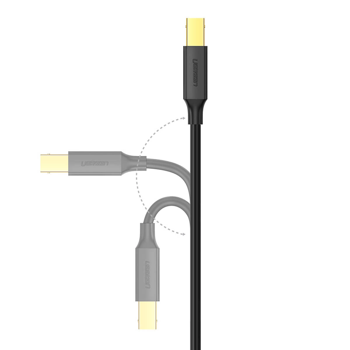 Drucker Kabel UGREEN US135, USB-A - USB-B, 5m, Schwarz