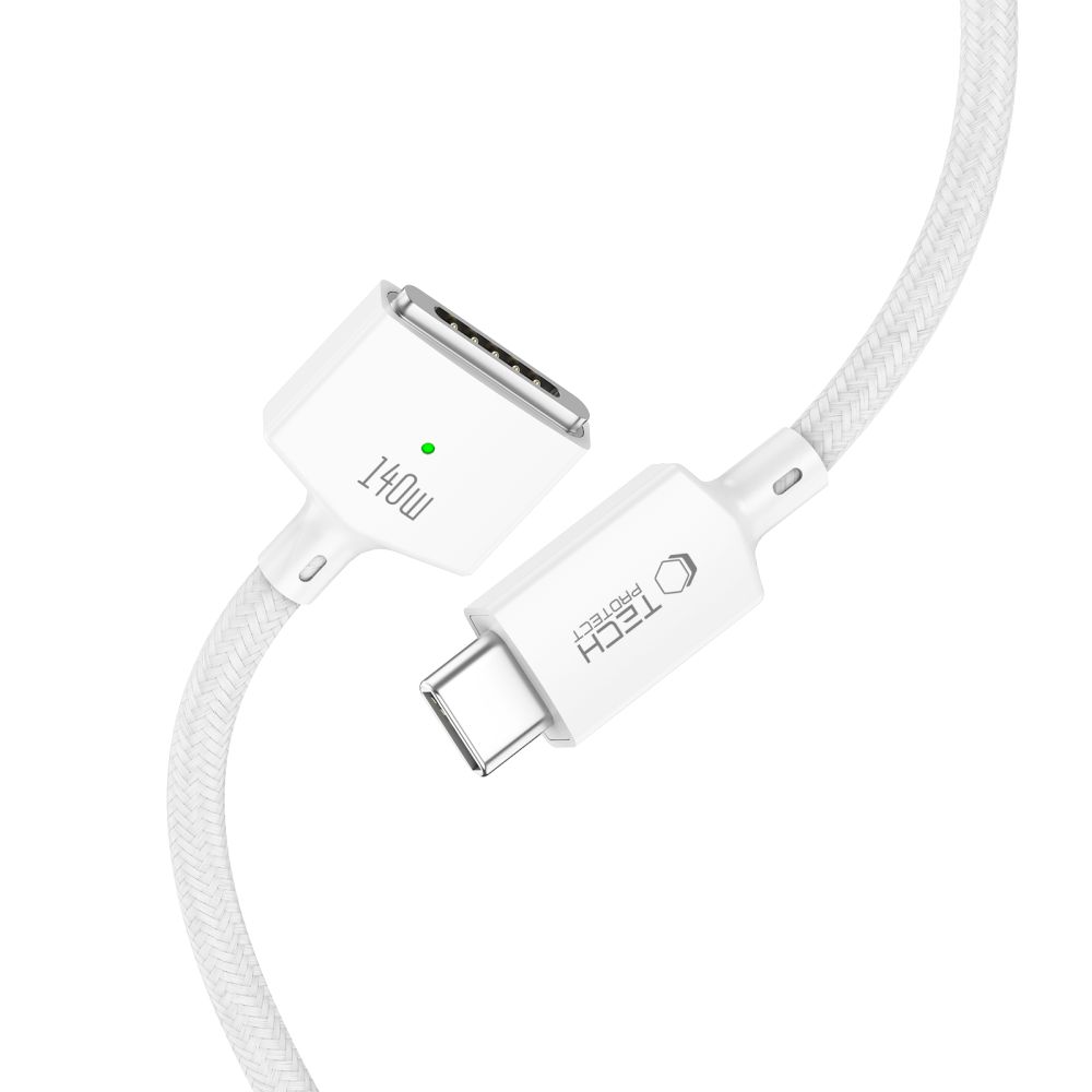 Tech-Protect MMC01 Ultraboost Ladekabel, USB-C - MagSafe 3, 140W, 2m, Weiß