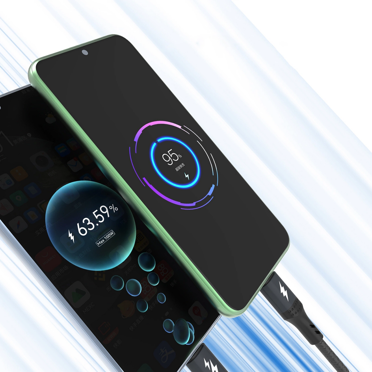 USB-A-Ladekabel - Lightning / microUSB / USB-C Dudao L3E 3in1, 60W, 1,2m, Schwarz