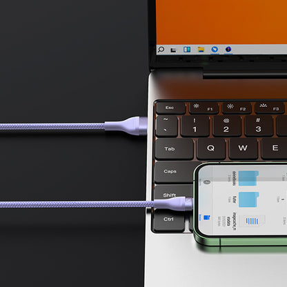 USB-A Charging Cable - Lightning / microUSB / USB-C Baseus Flash Series II 3in1, 66W, 1.2m, Purple CASS040005