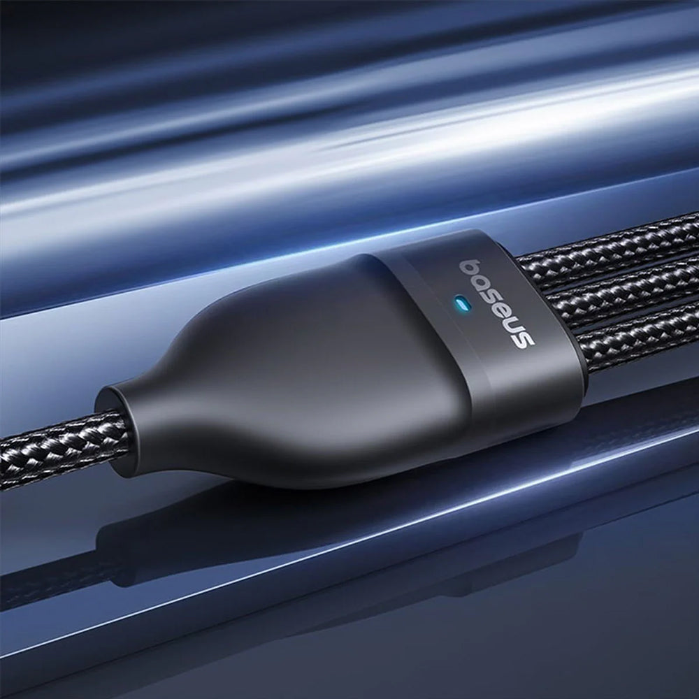 Câble de Chargement USB-A / USB-C - Lightning / 2 x USB-C Baseus Flash Series III 3en1, 100W, 1.5m, Noir P10377800U01-00