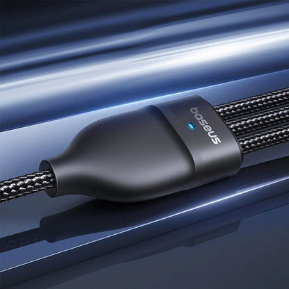 Câble de Chargement USB-A / USB-C - Lightning / 2 x USB-C Baseus Flash Series III 3en1, 100W, 1.5m, Noir P10377800U01-00