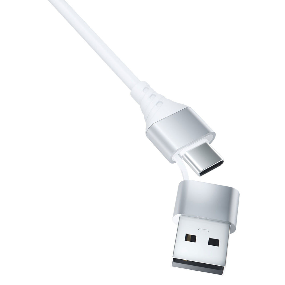 Câble de Chargement USB-A / USB-C - Lightning / microUSB / USB-C 3MK Hyper 3in1, 12W, 1.5m, Blanc