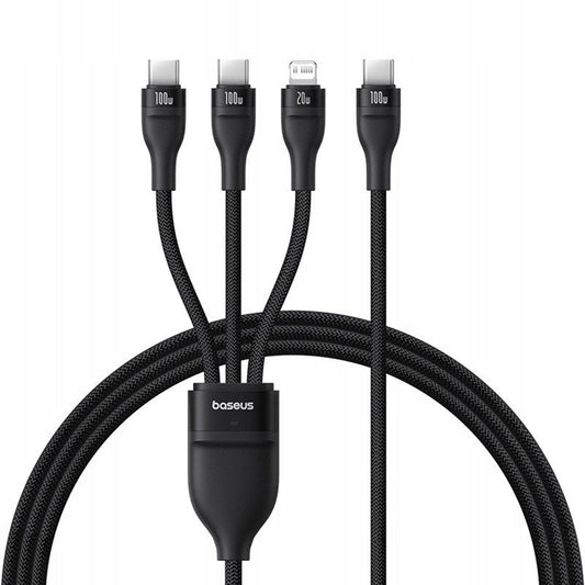 Cavo di Ricarica USB-C - Lightning / 2 x USB-C Baseus Flash Series III 3in1, 100W, 1.5m, Nero P10377502111-00