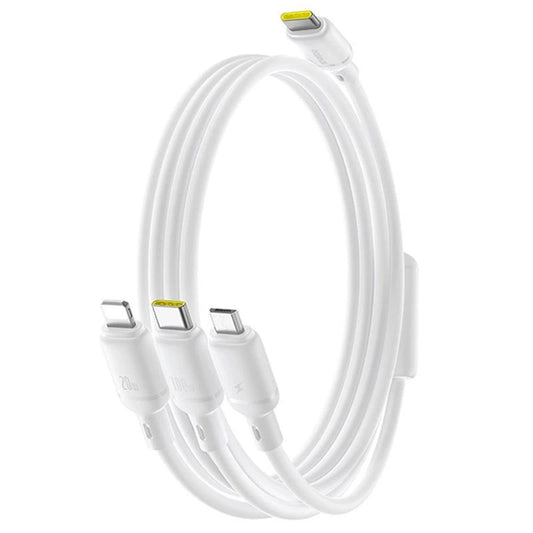 USB-C - Lightning / microUSB / USB-C Ladekabel Baseus Silky 3in1, 100W, 1,5m, Weiß P10377706213-00