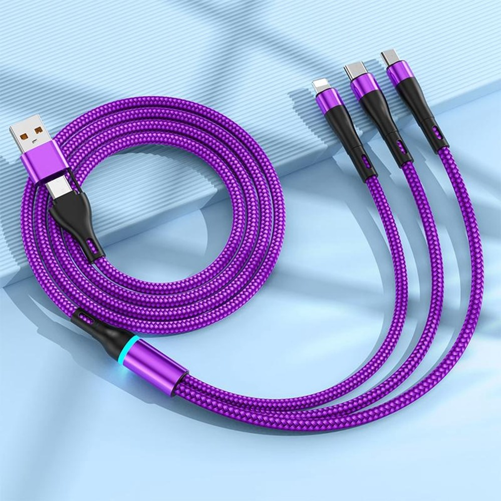 USB-C / USB-A Ladekabel - Lightning / microUSB / USB-C OEM B6, 100W, 1,2m, Schwarz