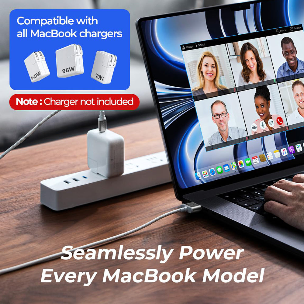 USB-C Ladekabel - MagSafe 3 Lisen, 140W, 2m, Silber YL0123070001