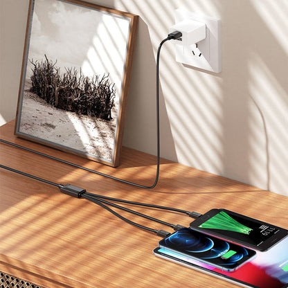 Ladekabel USB-A - Lightning / microUSB / USB-C HOCO X74 3in1, 18W, 1m, Schwarz