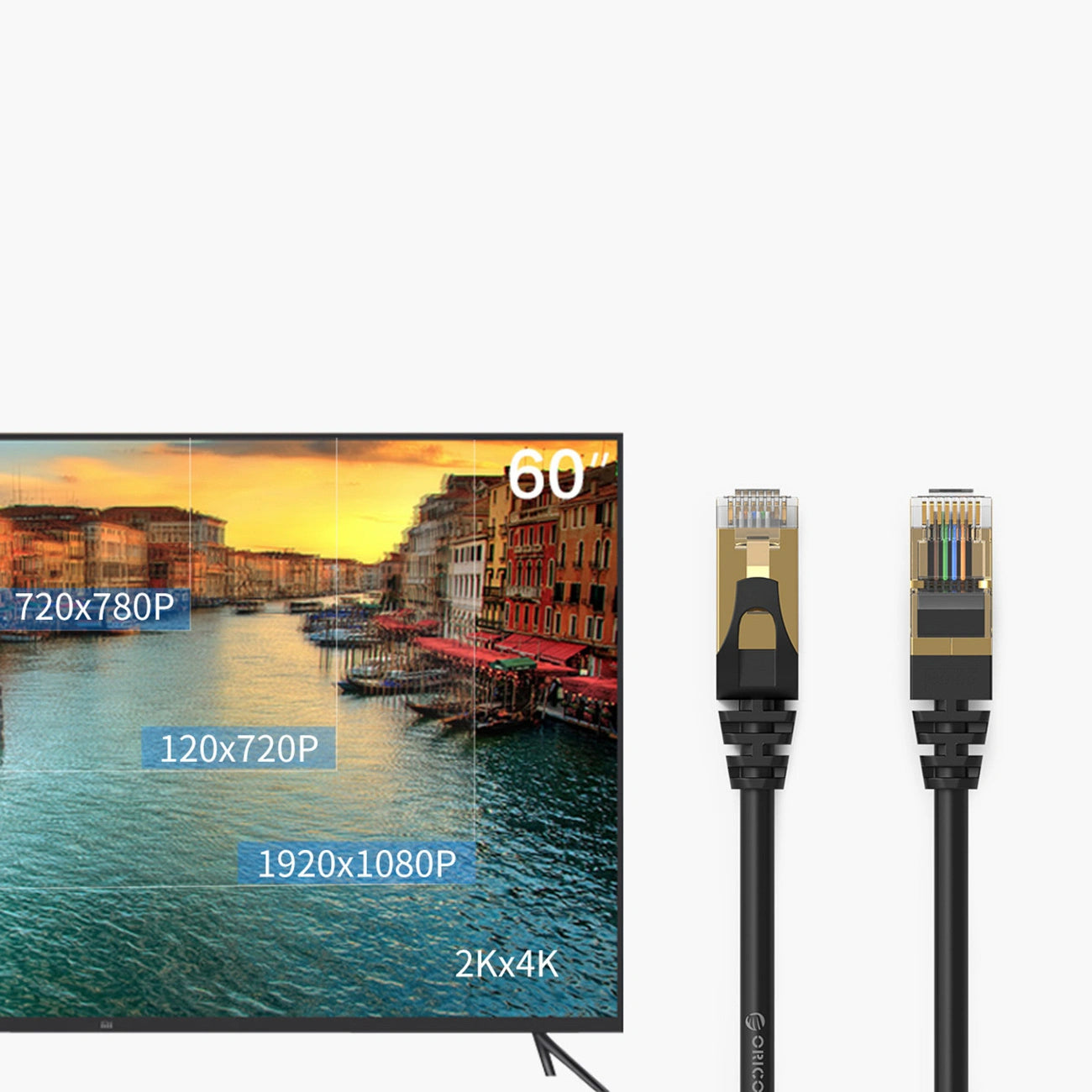 Cavo di Rete Orico PUG-C7, UTP, Cat7, 1m, Nero