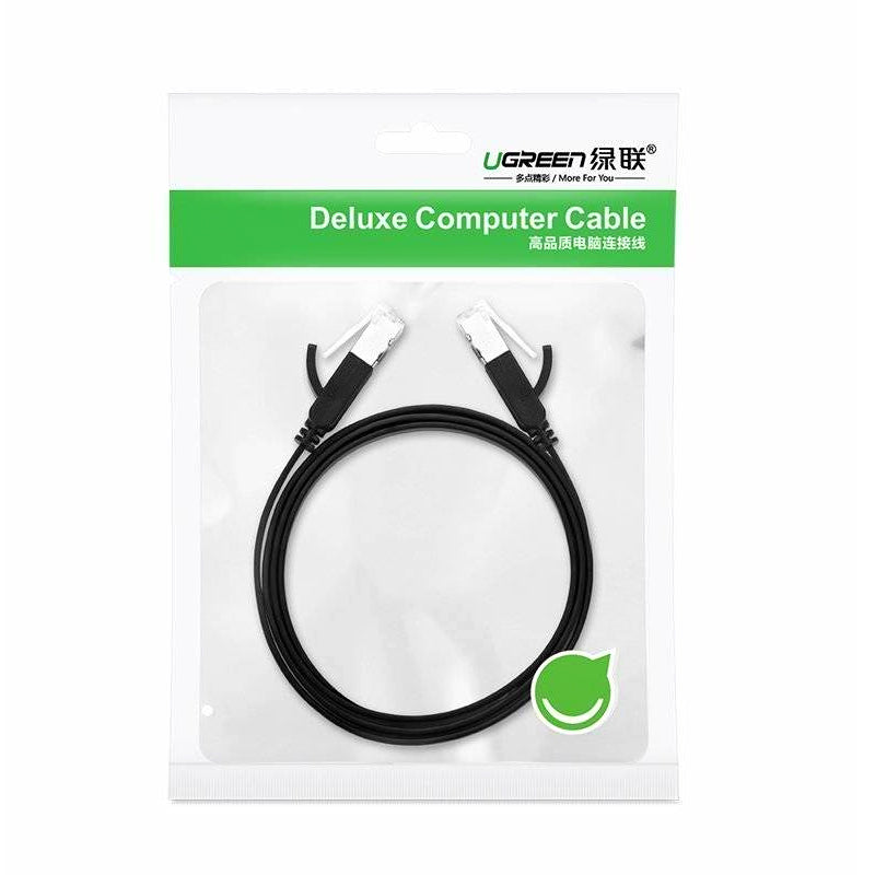 Netzwerkkabel UGREEN NW101 Flach, UTP, Cat6, 2m, Schwarz 