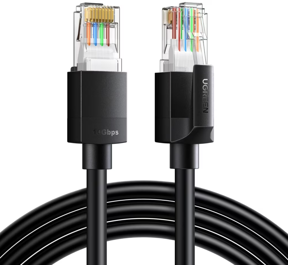 UGREEN NW316 Network Cable, UTP, Cat6, 8m, Black