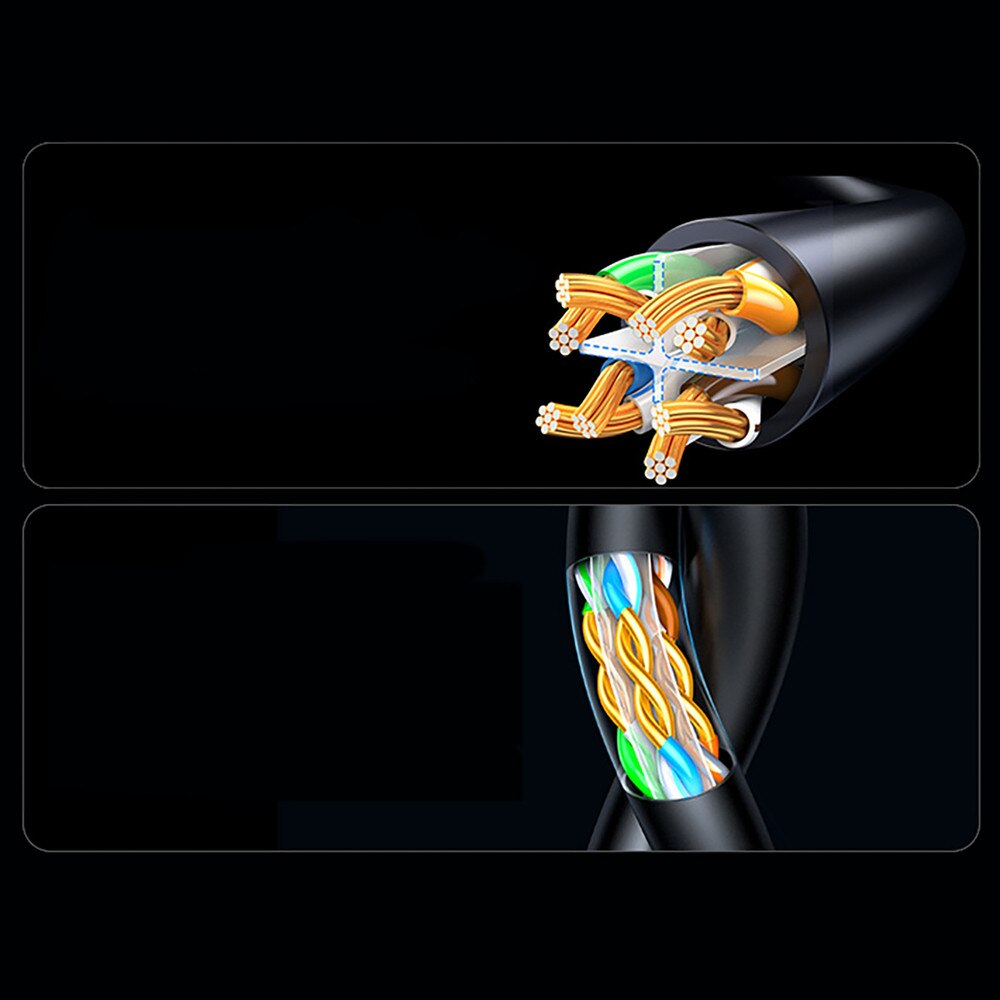 UGREEN NW316 Network Cable, UTP, Cat6, 8m, Black