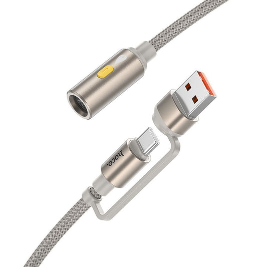 Elektrisches Feuerzeug HOCO UA38B, USB-C / USB-A, 0,3m, Gold
