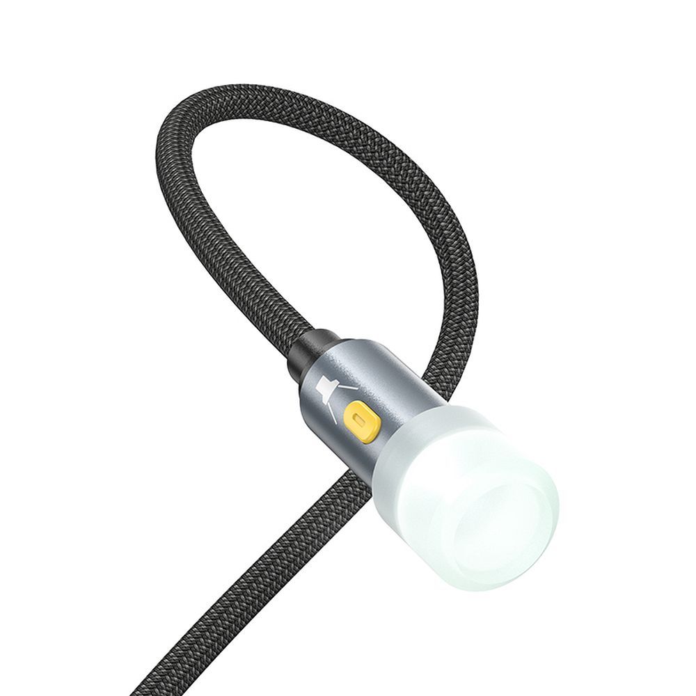 Led-Kabel HOCO UA38C, USB-C / USB-A, 0,3m, Schwarz