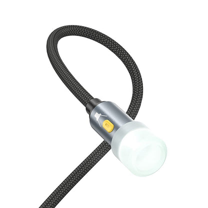 Led-Kabel HOCO UA38C, USB-C / USB-A, 0,3m, Schwarz
