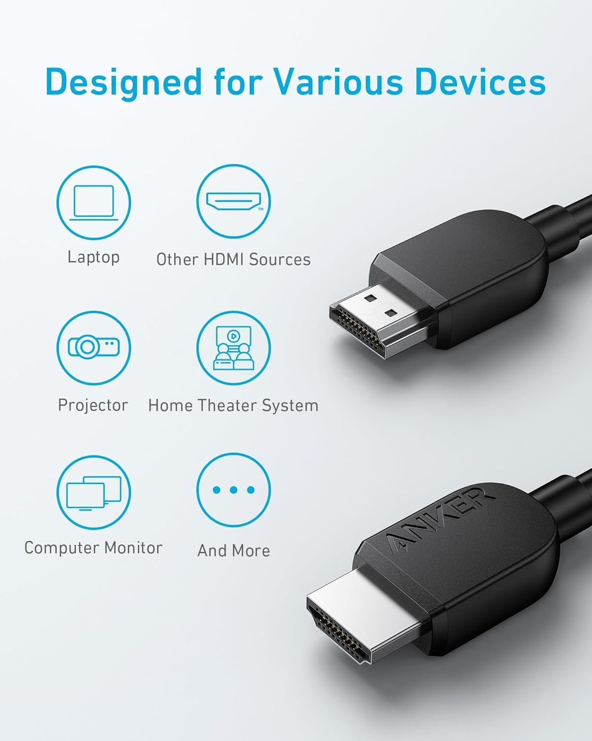 Cavo Video Anker, HDMI - HDMI, 8K, 1.8m, Nero A8742011