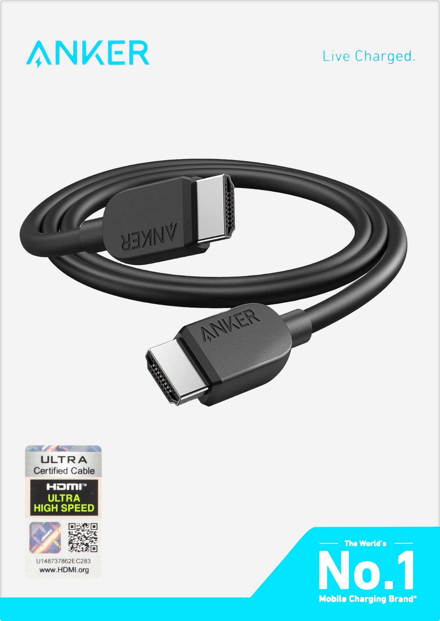 Anker Video Kabel, HDMI - HDMI, 8K, 1.8m, Schwarz A8742011