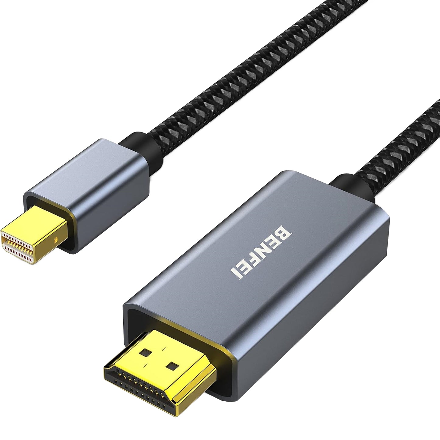 Benfei Videokabel, MiniDisplayPort - HDMI, 4K, 0,9 m, Grau