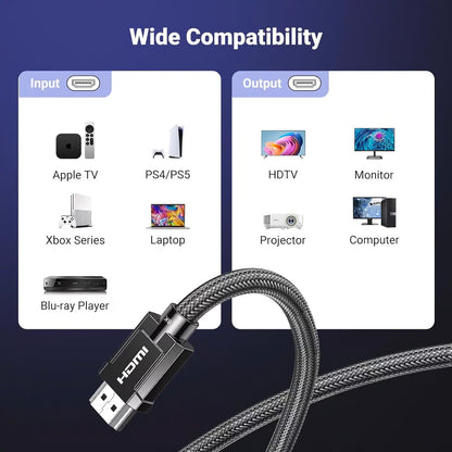 Cavo Video UGREEN, HDMI - HDMI, 8K, 1.5m, Nero