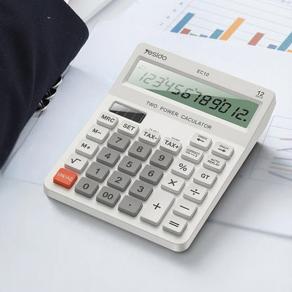 Calculatrice de bureau Yesido EC10, Blanche