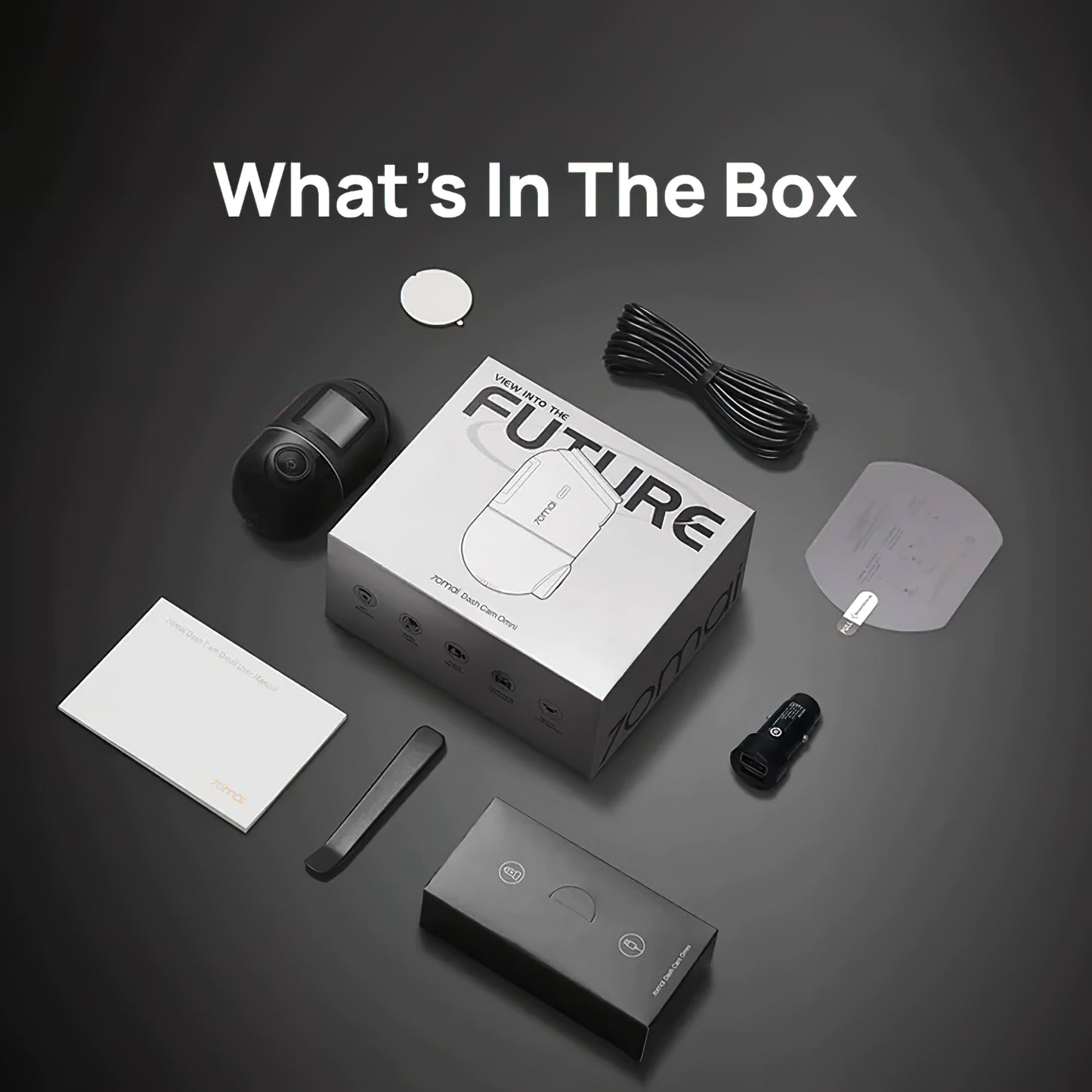 Caméra Auto 70mai Dash Cam Omni 360 X200, 1080P, 64Gb, Wi-Fi, GPS, IA, Contrôle Vocal, Affichage 1.2 pouces X200-64-BK