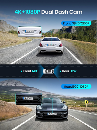 Telecamera Auto Anteriore Posteriore DDPAI Z50 Pro Dual, 4K, Wi-Fi, GPS, Display 3 pollici