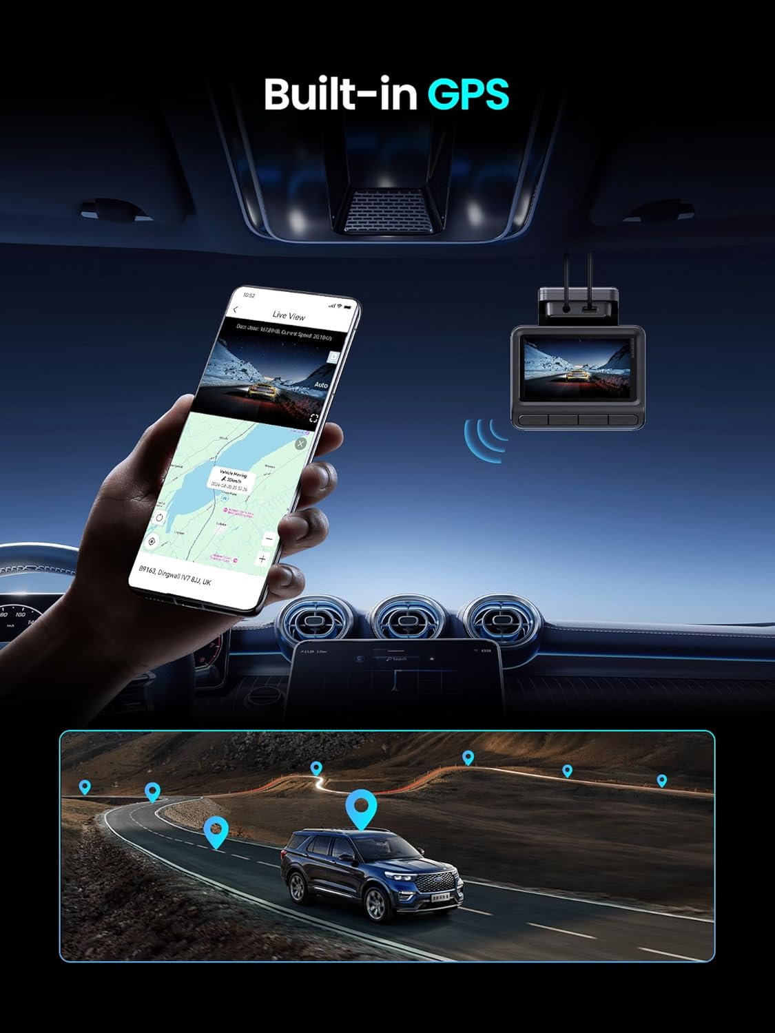 Telecamera Auto Anteriore Posteriore DDPAI Z50 Pro Dual, 4K, Wi-Fi, GPS, Display 3 pollici