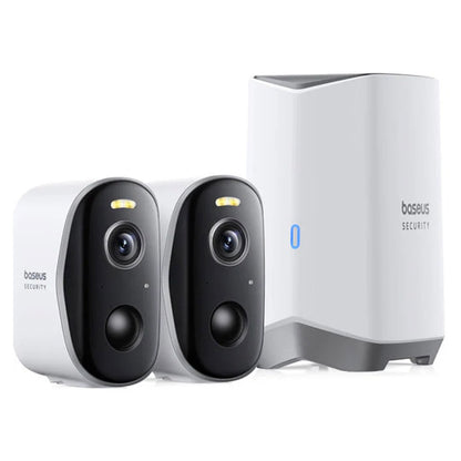 Camera di Sorveglianza Baseus N1 Plus, Wi-Fi, 2K, IP67, Esterno, Set 2 pezzi, Bianca S0TW012131