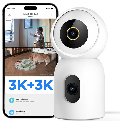 iMILAB C30 Dual Security Camera, Wi-Fi, 3K, Indoor CMSXJ111A