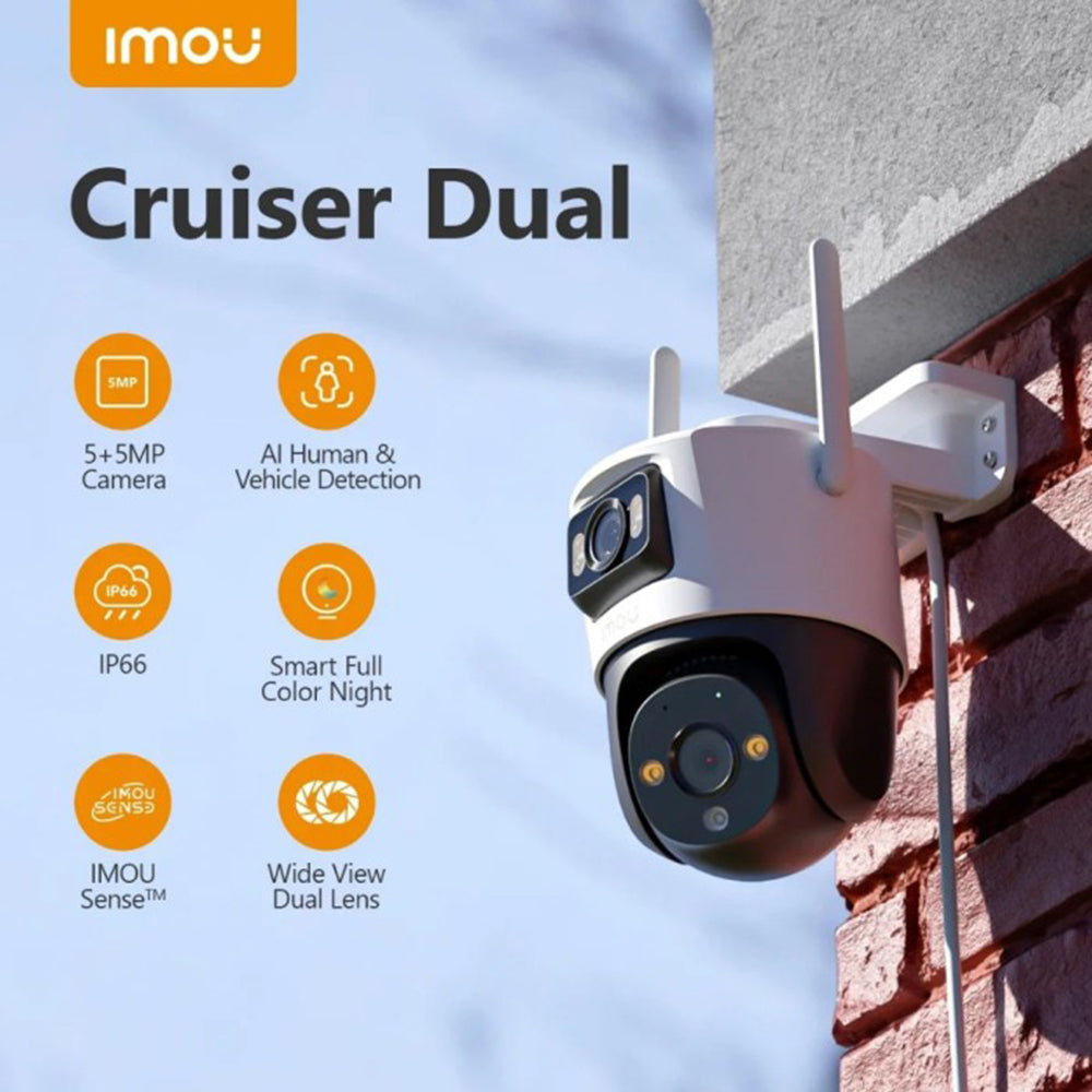 Caméra de Surveillance Imou Cruiser Dual, Wi-Fi, 2.8K + 2.8K, IP66, Extérieur IPC-S7XP-10M0WED-0360B