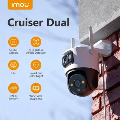Überwachungskamera Imou Cruiser Dual, Wi-Fi, 2.8K + 2K, IP66, Außenbereich, Weiß IPC-S7XP-8M0WED-0360B