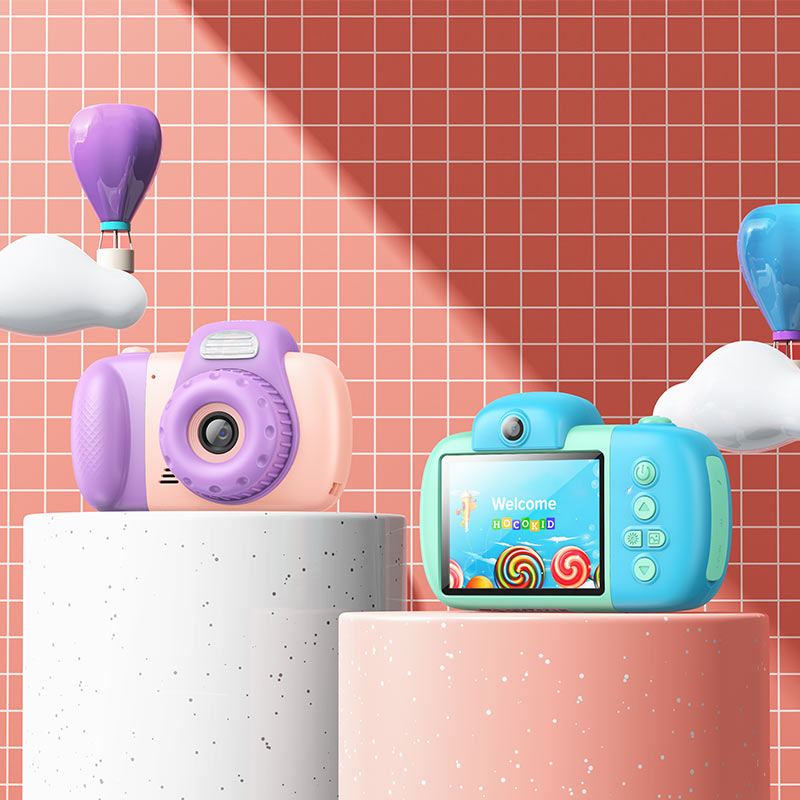 Caméra Numérique HOCO DV201 Kids, 1080P, 2MP, Rose