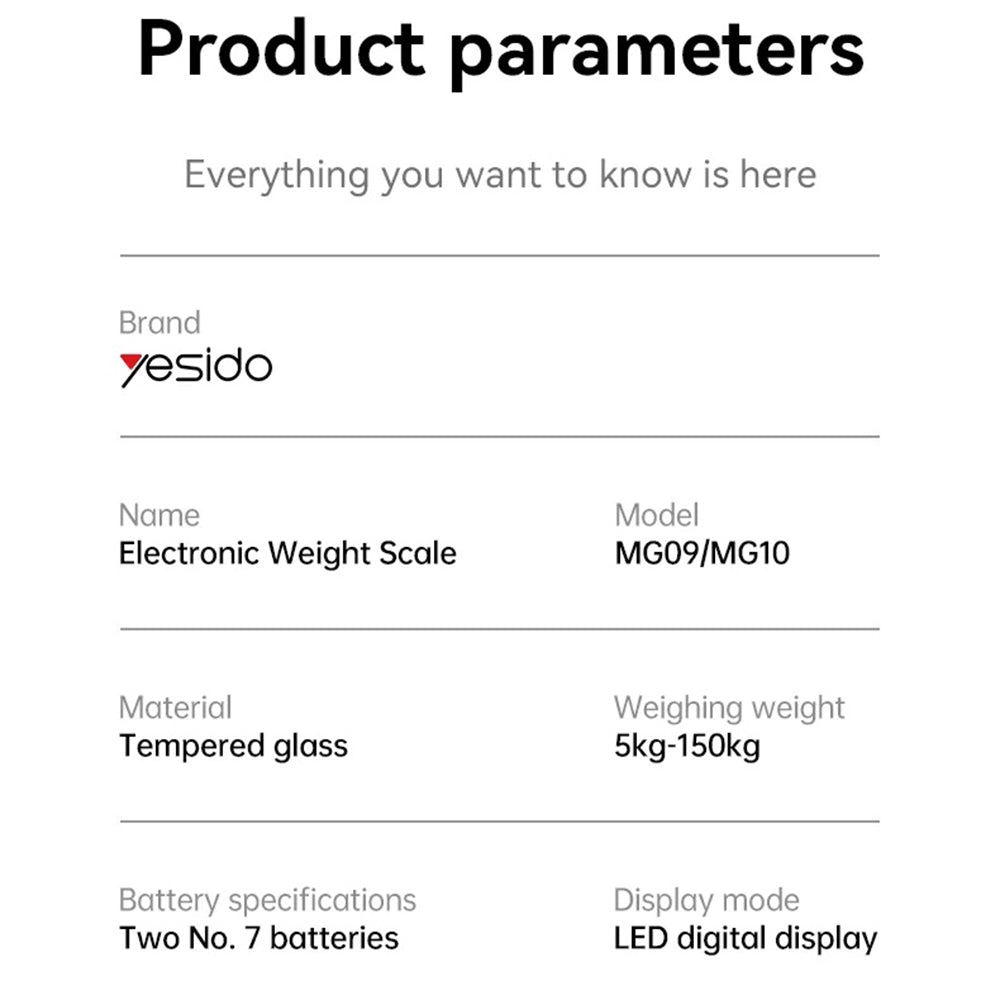 Balance numérique Yesido MG10, Noir