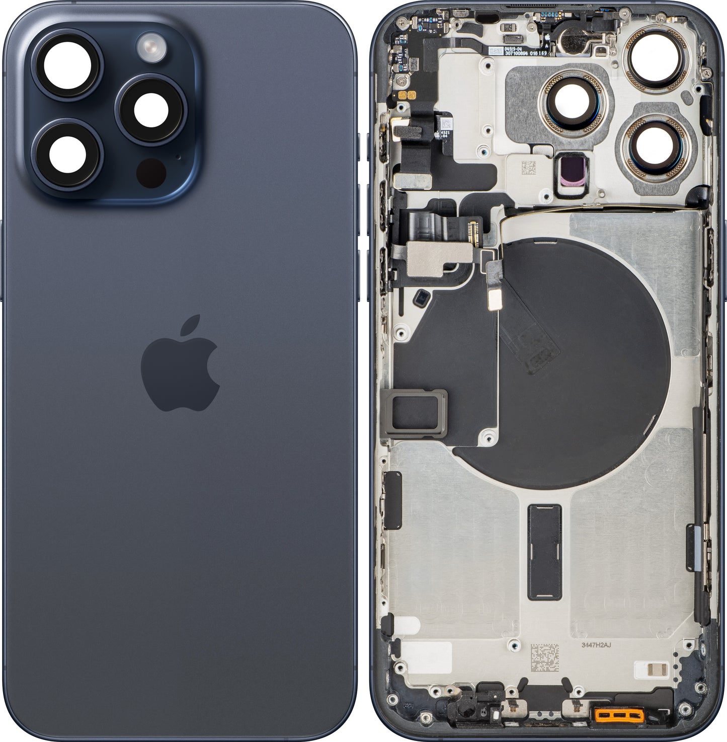 Akkuabdeckung Apple iPhone 15 Pro Max, mit Mittelgehäuse, Blau (Blue Titanium), Swap