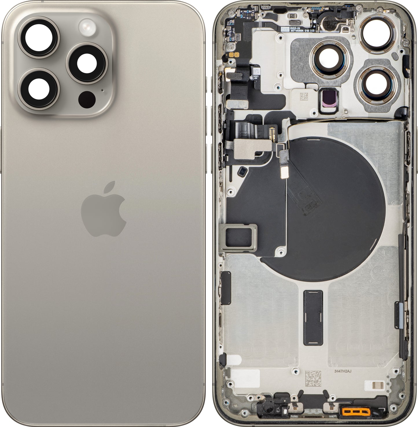 Coperchio Batteria Apple iPhone 15 Pro Max, Con Scocca Centrale, Beige (Titanio Naturale), Swap