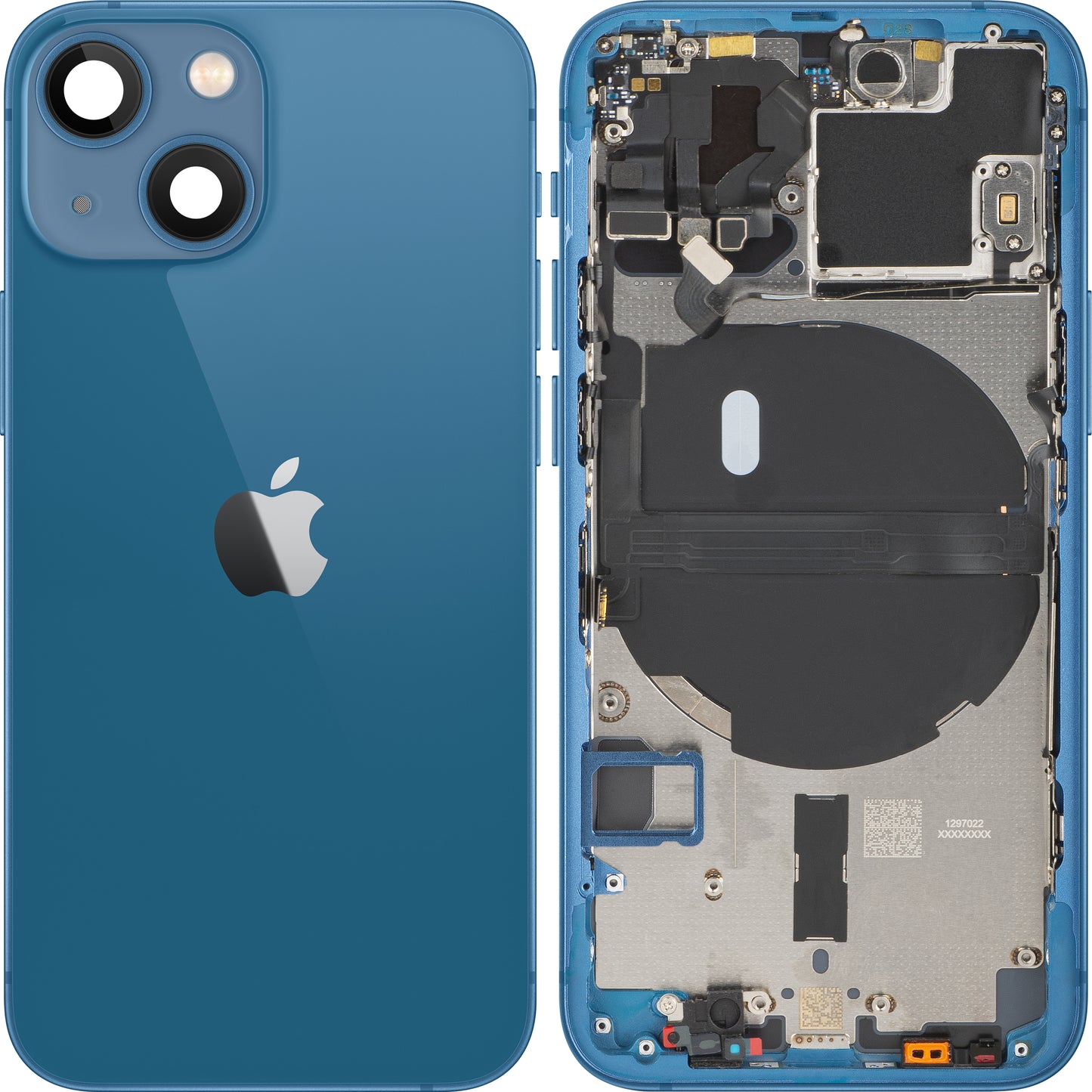 Akkuabdeckung Apple iPhone 13 mini, mit Mittelgehäuse, Blau, Swap